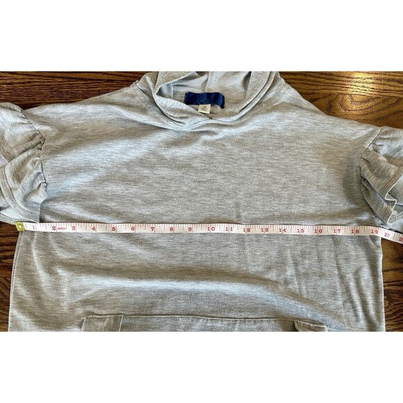 Anthropologie Blue Rain Lightweight Hoodie Gray Womens Size M Medium Ruffle Boho - Picture 4 of 9